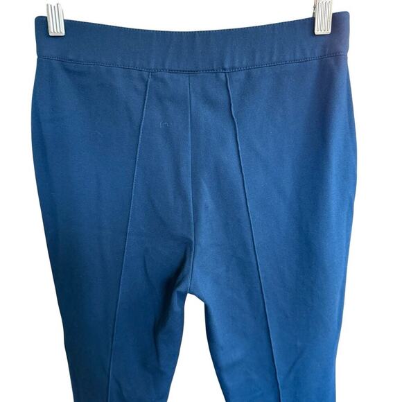 Akris Punto Pants 4 Stretch Straight Leg Trouser Career Classic Minimalist Blue - Picture 4 of 10